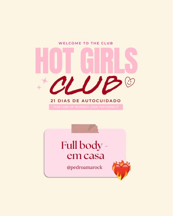 Capa do treino full body em casa do Hot Girls Club